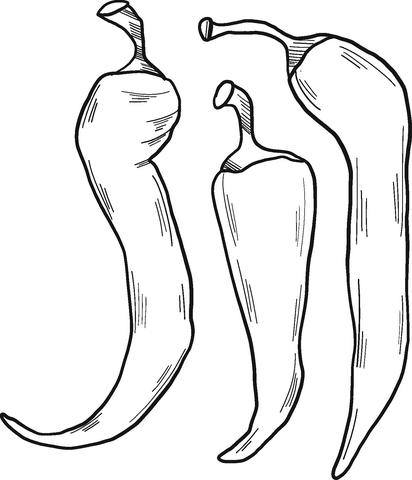 Chili Peppers Coloring Page